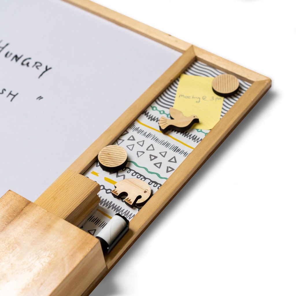 IVEI Metal board, Pinboard, Whiteboard with Calendar - Set of 2- Grey