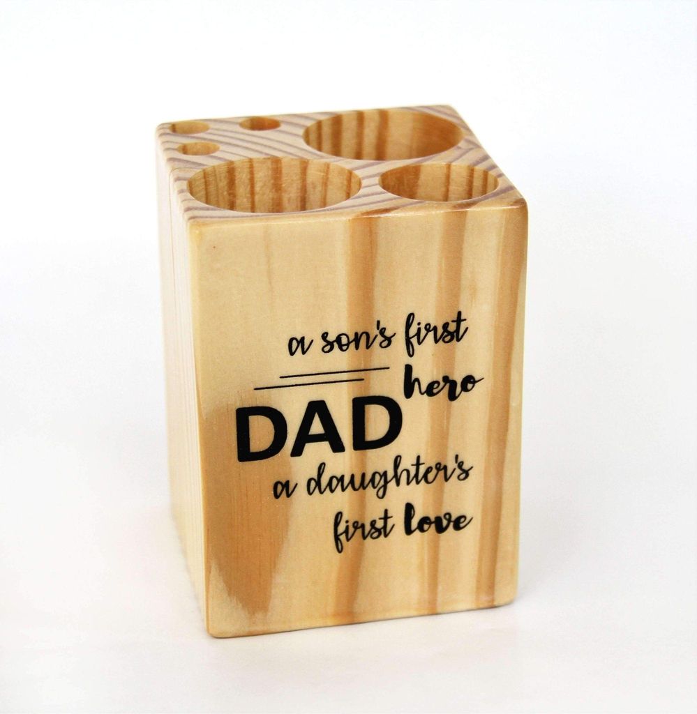 IVEI Pine Wood Pen stand Cube - for Father