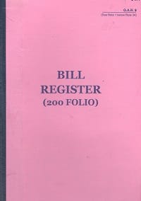 GAR-9 Bill Register - 200 folio for Central Government Office [ 17 column