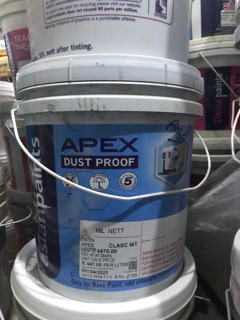 Asian Paints Apex Weather Proof Exterior Emulsion 10 LTR White