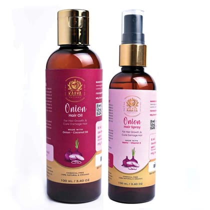 Kaaya Natural Onion Hair Oils & Spray Combo