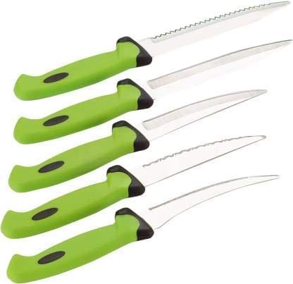 New Multi Green Black Color 4 Pcs Knife Set Plastic Steel Knife Set (Pack  OF 4 )