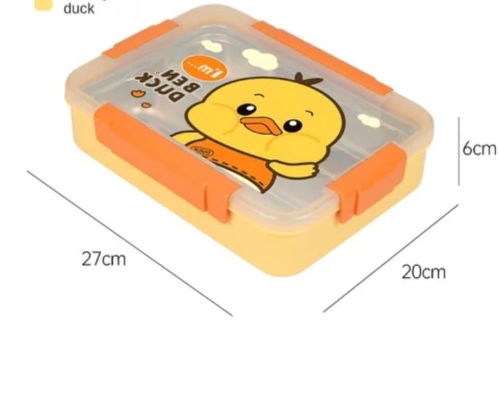 Cartoon Printed 4 Grid Compartment Insulated Tiffin Box for Adult Kids 4 Containers Lunch Box  (1100 ml, Thermoware)