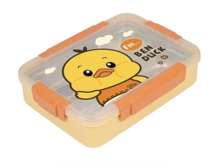 Cartoon Printed 4 Grid Compartment Insulated Tiffin Box for Adult Kids 4 Containers Lunch Box  (1100 ml, Thermoware)