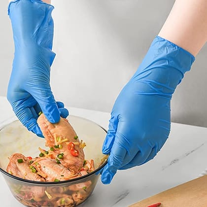 Powder Free Nitrile Gloves, Food Grade, Non Tearable,100 Pieces, Blue
