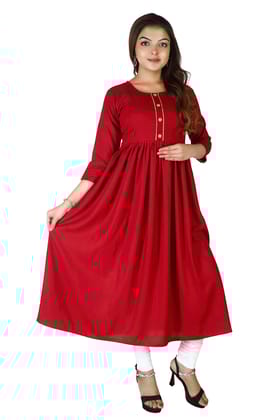 MAHIRA 'S COMFORT Maternity Gown: Stylish Rayon Feeding Kurti for Pregnancy and Breastfeeding