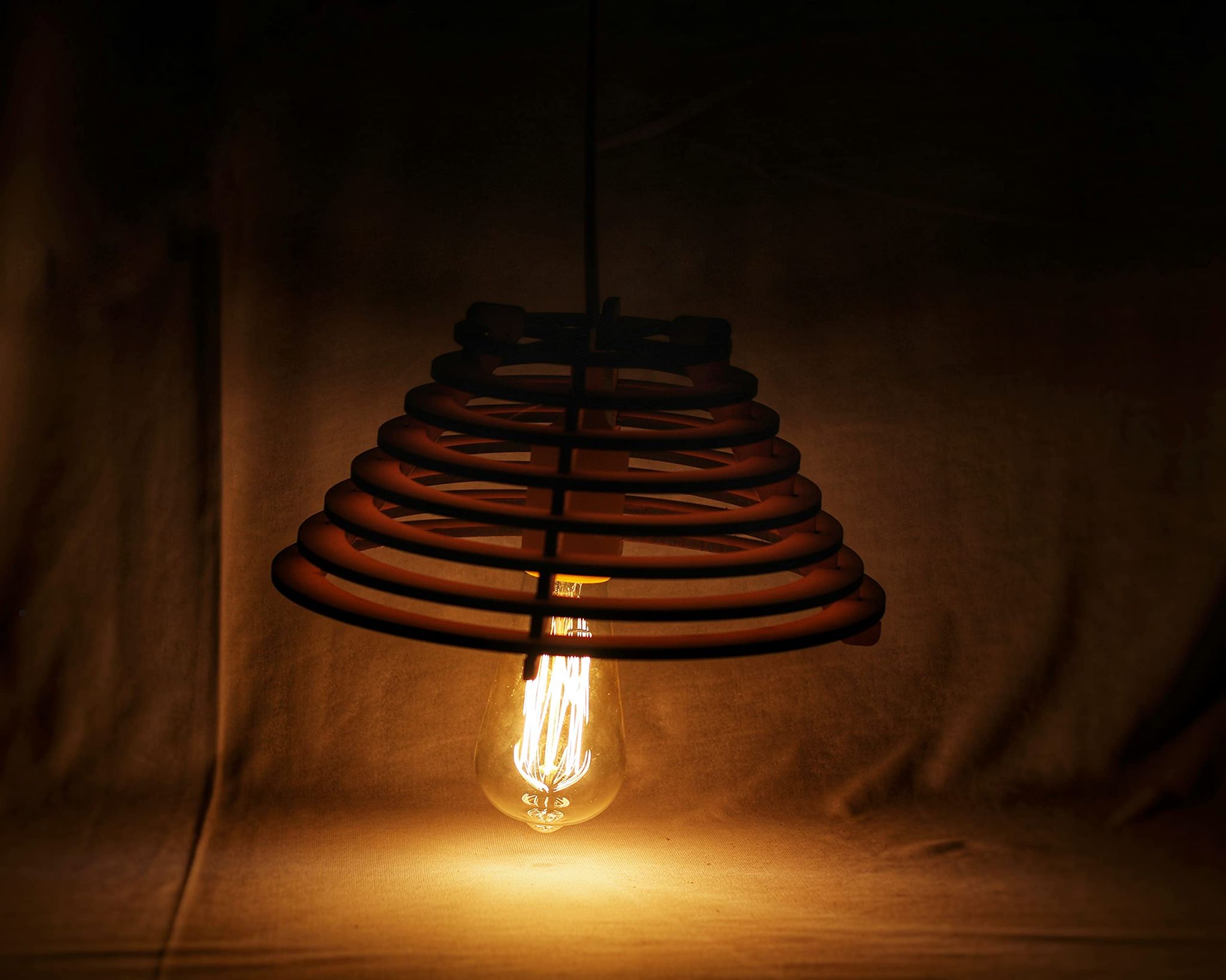 Dbeautify Hanging Lamp, MDF, Black (Bulb and Extension Included)