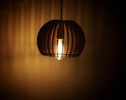 Dbeautify Hanging Lamp, MDF, Black (Bulb, and Extension Included)