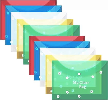 File Folder Clear Bag Full Size Transparent Eco Friendly Quality Material File Folder (Pack of 12 Pcs)