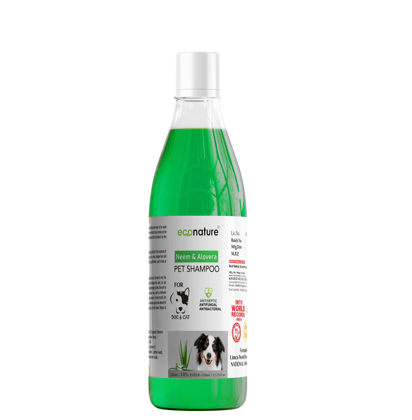 Econature Shampoo for Dog and Cats - Shampoo for All Dogs 330ML (Neem & Aloevera)