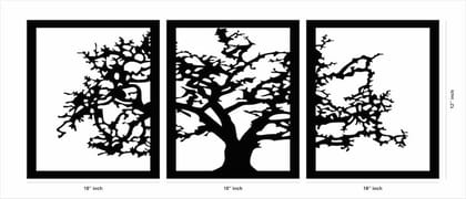 Dbeautify Beautiful Tree Design MDF Wooden Wall Art Hanging for Home & Office Decoration in Black Color Set of 3 Pieces Size: 12 Inches Dbeautify Beautiful Tree Design MDF Wooden Wall Art Hanging for Home & Office Decoration in Black Color Set of 3 Pieces Size: 12 Inches