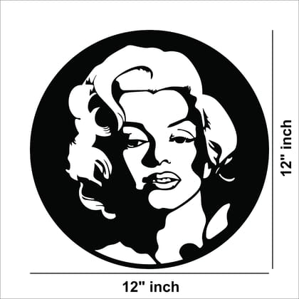 Dbeautify Beautiful Lady Design MDF Wooden Wall Hanging for Home Bedroom & Office Decoration in Black Color Size 12 Inches