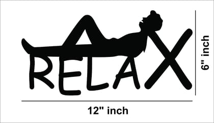 Dbeautify Relax Mode Design MDF Wooden Wall Hanging for Home Bedroom & Office Decoration in Black Color Size 12 Inches(DBWD-00362)