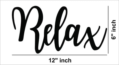 Dbeautify Relax Quote Design MDF Wooden Wall Hanging for Home Bedroom & Office Decoration in Black Color Size 12 Inches