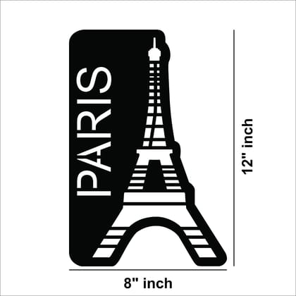 Dbeautify Travel Design MDF Wooden Wall Art Hanging for Living Room & Bedroom Decoration in Black Color Size 12 Inches
