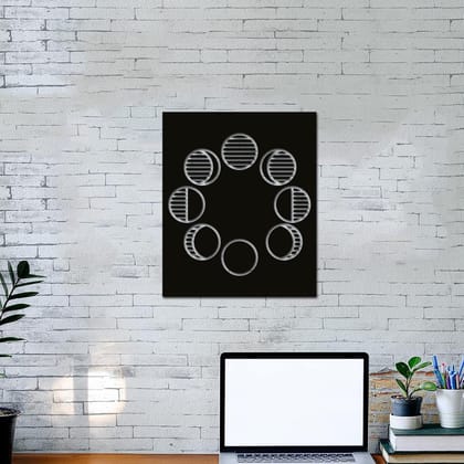 Dbeautify Round Shape Design MDF Wooden Wall Hanging for Home Bedroom & Office Decoration in Black Color Size 12 Inches