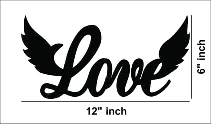Dbeautify Love Bird Design MDF Wooden Modern Wall Art Hanging for Bedroom Decoration in Black Color Size 12 Inches