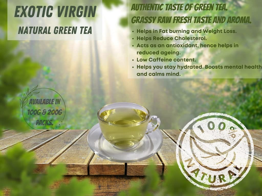 Premium Natural Green Tea | Exotic Virgin | From the foothills of Darjeeling | Jyoti Agro Farm 200g pack | MINTRI TEA