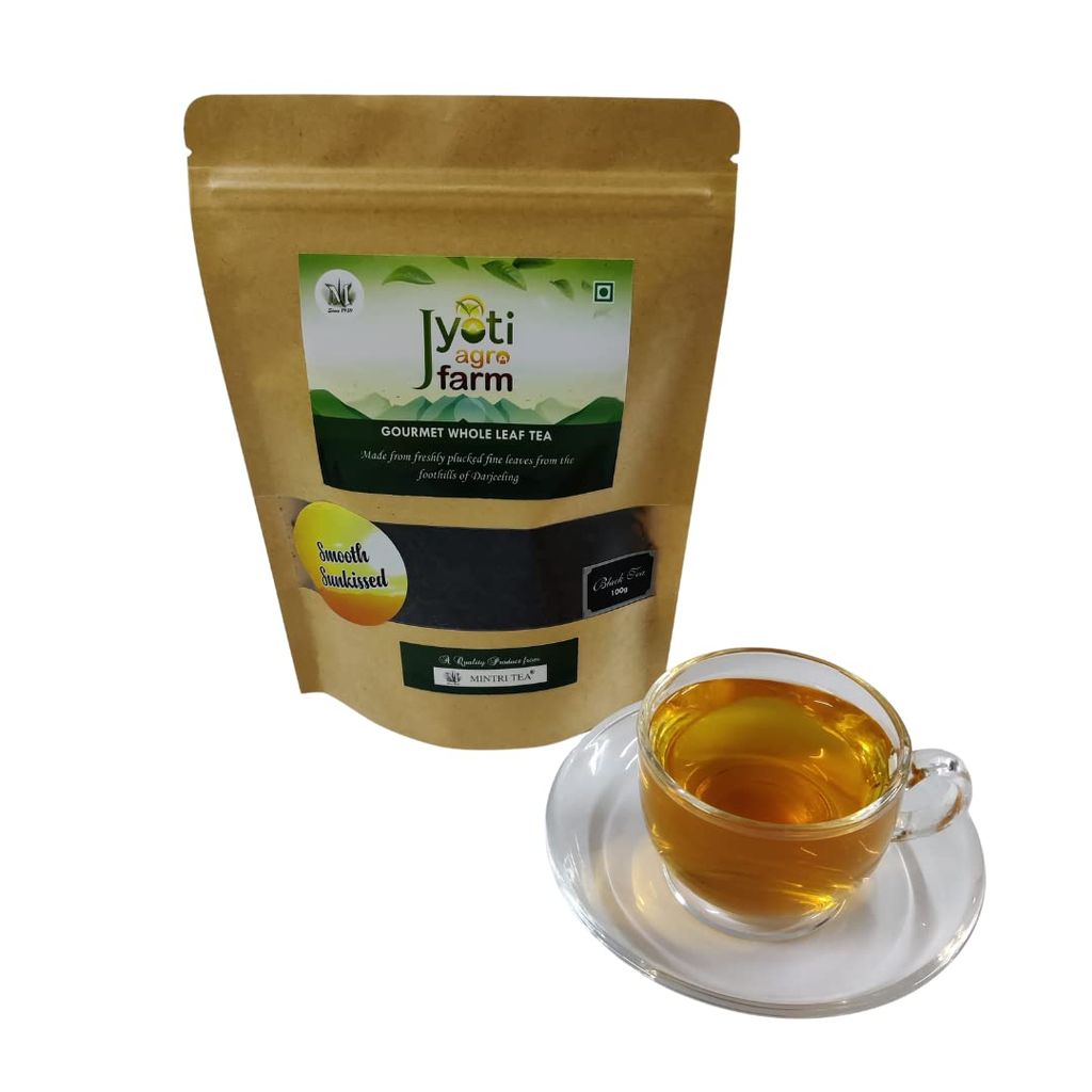 Premium English Orthodox Black Tea from the foothills of Darjeeling | Smooth Sunkissed | Jyoti Agro Farm (100g) | 75 to 100 cups approx | First Flush | Gourmet Whole Leaf Tea by MINTRI TEA