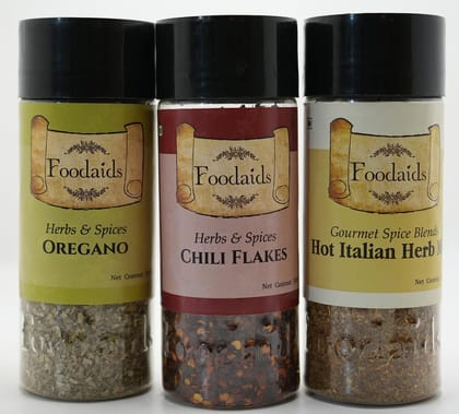 Foodaids Mixed Herbs Seasoning Combo - Pizza Seasoning, Chilli Flakes, Oregano for Pizza/Pasta/Salad/Cheese Toast Topping/Garlic Bread- Pack of 3 (100gm Each)