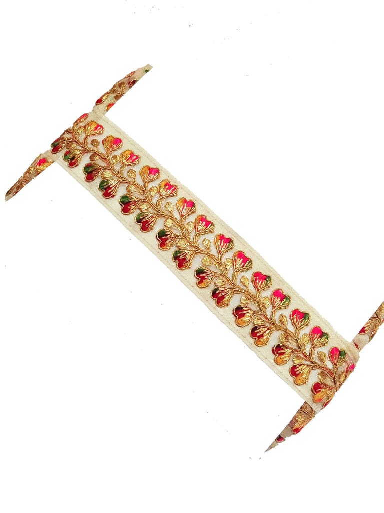 Lace Borders Sewing Ribbon Roll for Women's Saree Dress, Leheng Dupatta,Anarkali Blouse Choli Suits GownCrafts Fancy Beautiful Embroidery Gold Havye Zari & Multi Thread Design Lace 5.08 cm width  (9 Meter)