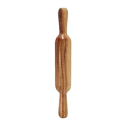 TOTAL SOLUTION Handmade Wooden Belan Rolling Pin Kitchen Utensils Brown Standard Size (Pack of 1)