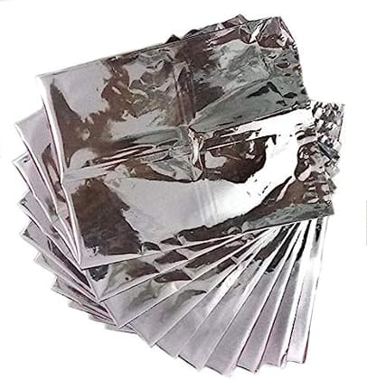TOTAL SOLUTION  Aluminium 6x8 inches Foil Pouches for Food Packaging (Pack of 50silver)