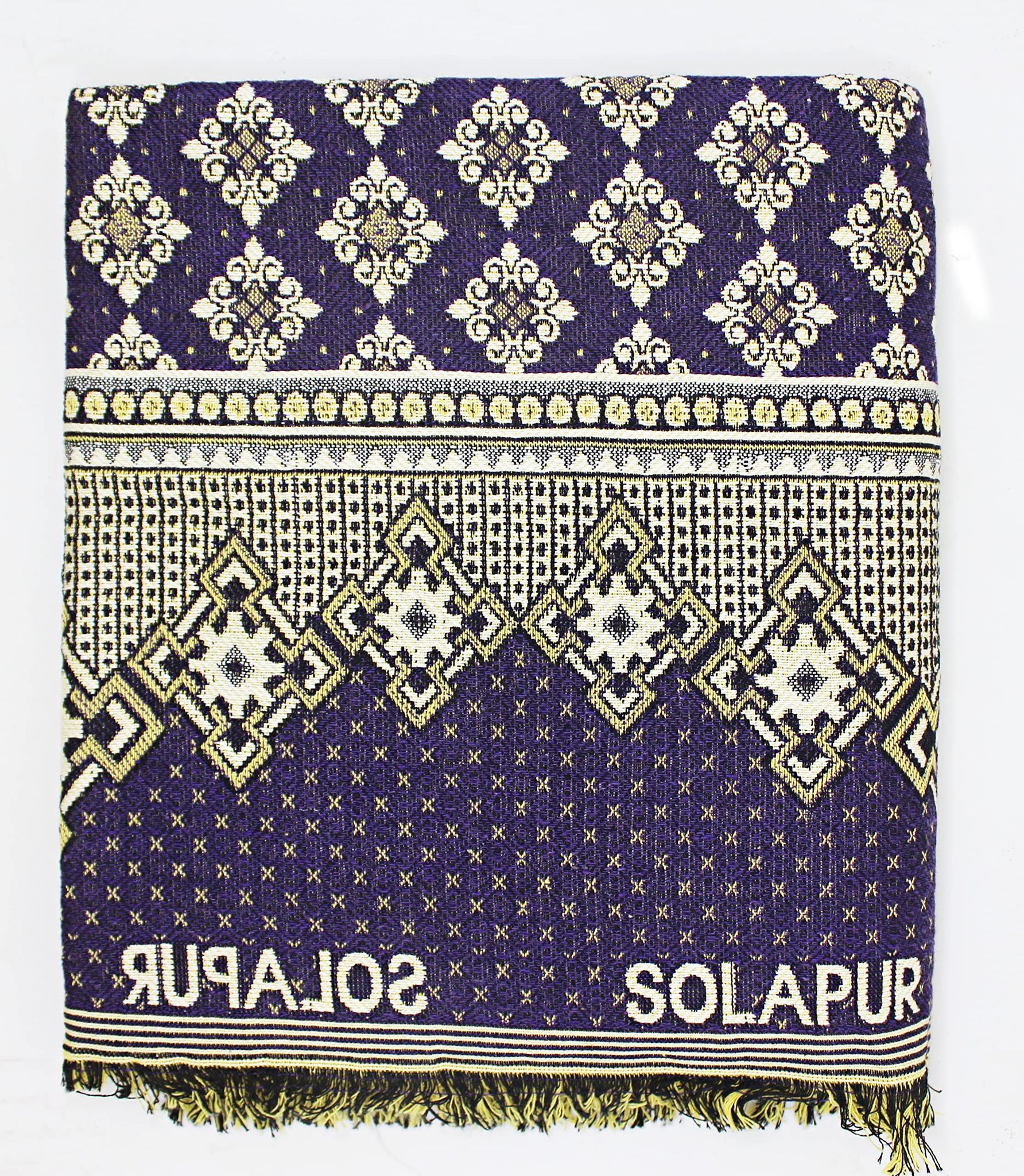 Mandhania Solapur Chaddars 100% Cotton Dailyuse Single Bed Blanket Pack of 1 - Multicolor