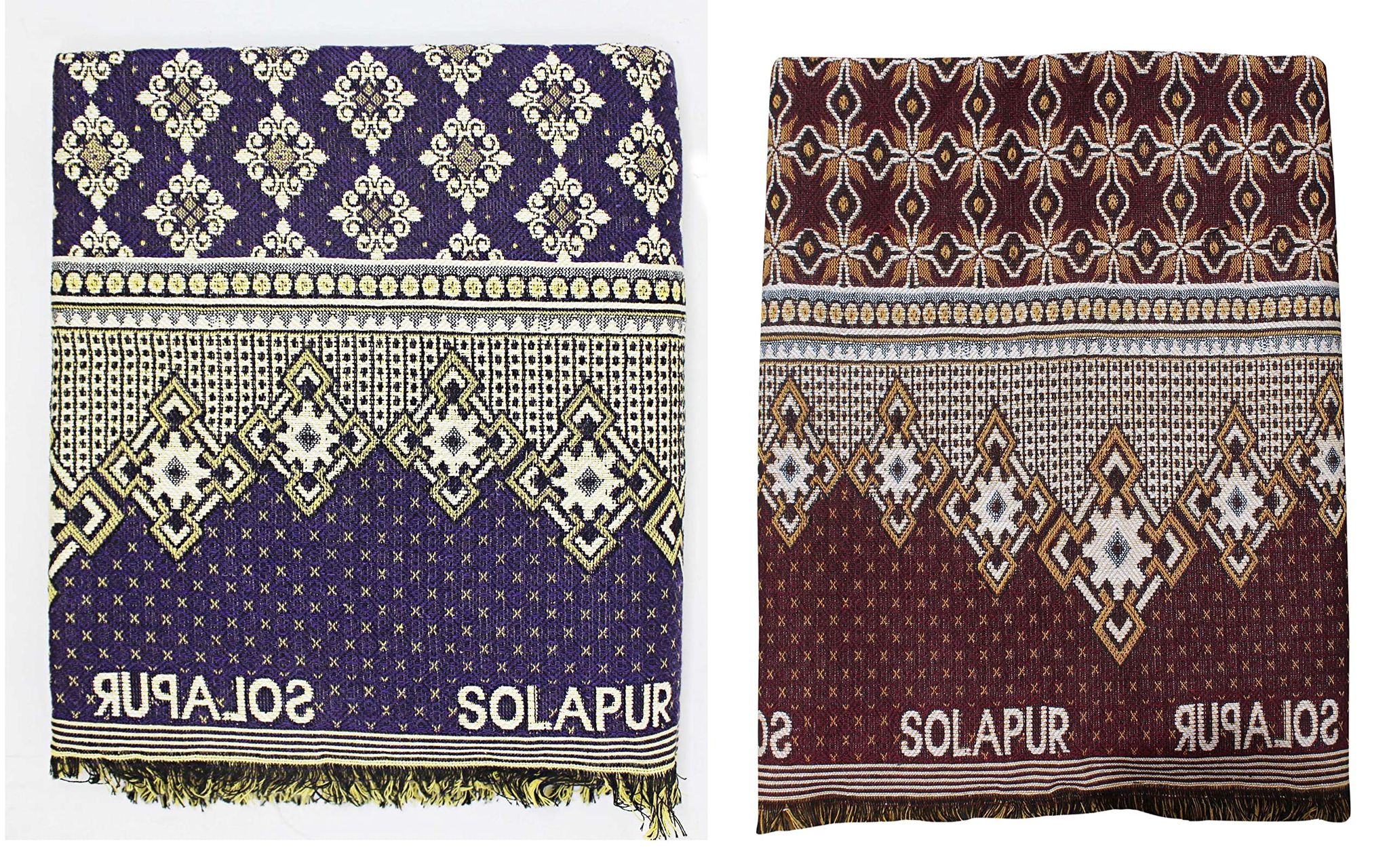 Mandhania Cotton Single Solapur Chaddar , Red, Pack of 2