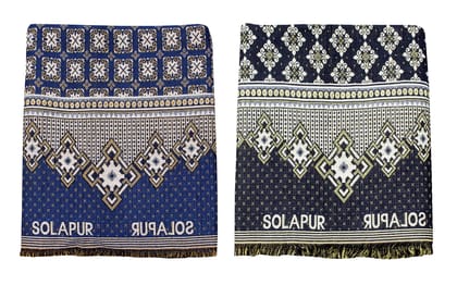 Mandhania Cotton Single Solapur Chaddar, Multicolour, Pack of 2