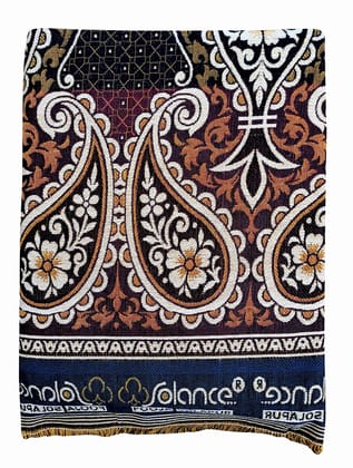 Mandhania Cotton Double Blanket, Multicolour, pack of 1