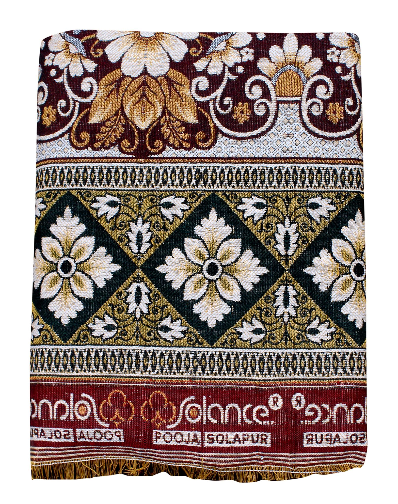 Mandhania Pooja Solapuri Chaddars 100% Cotton Dailyuse Double Bed Blanket Pack of 1 - Multicolor