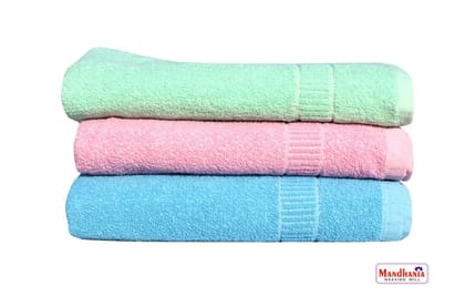 Mandhania Lily Crape Cotton Bath Towels Pack of 3 Multicolor (145cm x 70cm) Mandhania Lily Crape Cotton Bath Towels Pack of 3 Multicolor (145cm x 70cm)