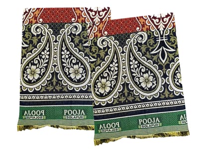 Mandhania Pooja Solapuri Chaddars 100% Cotton Dailyuse Double Bed Blanket Pack of 2 - Multicolor