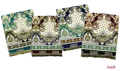 Mandhania Pooja Solapuri Chaddars 100% Cotton Dailyuse Double Bed Blanket Pack of 4 - Multicolor