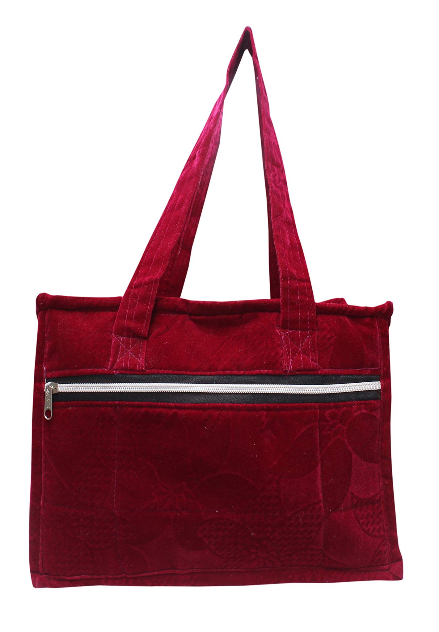 Eco Friendly Velvet Shoulder Bag for Women Maroon