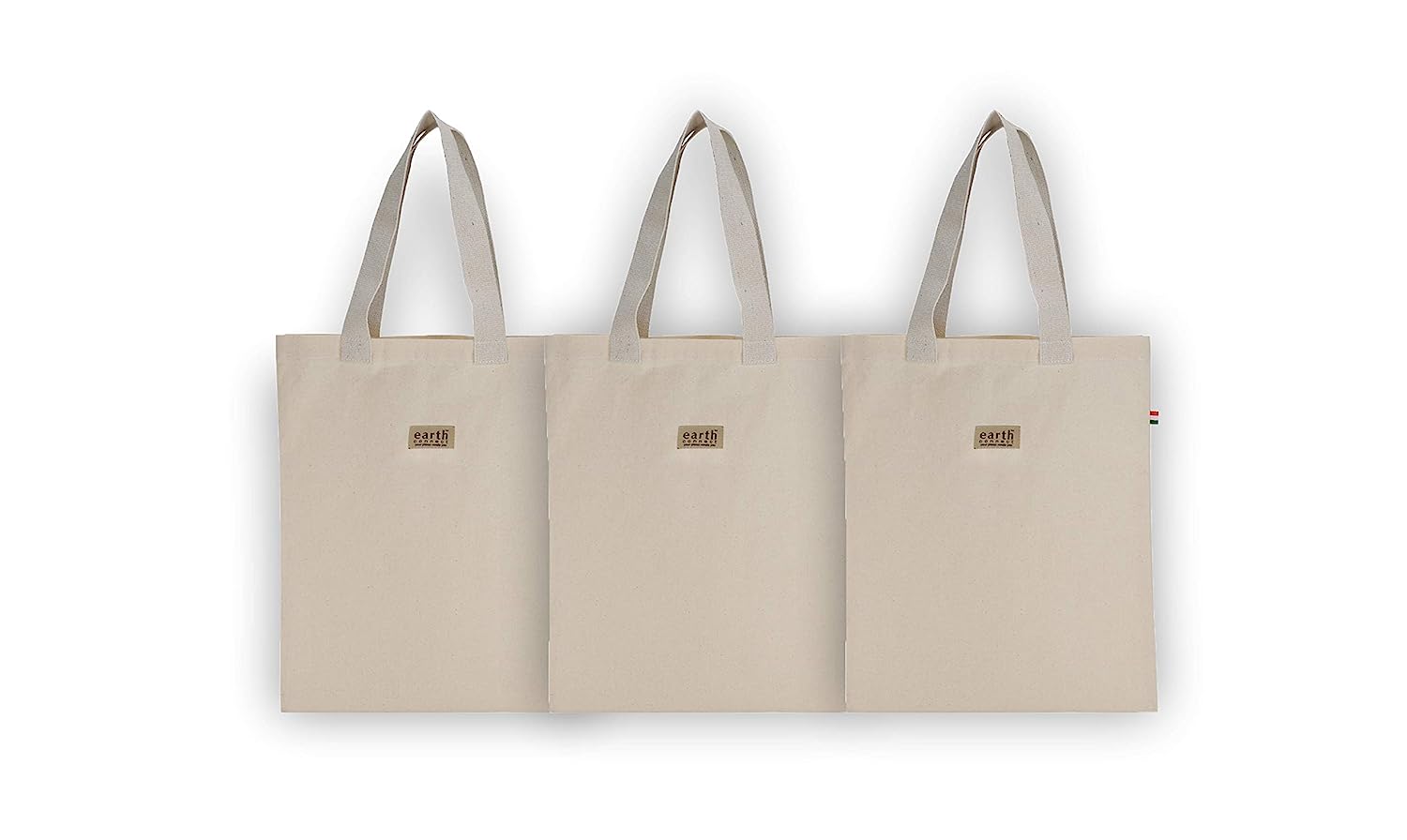 EARTH CONNECT Women's Earthy Fabric Tote Bag (13" x 16" inch, Natural Cream) - Set of 3