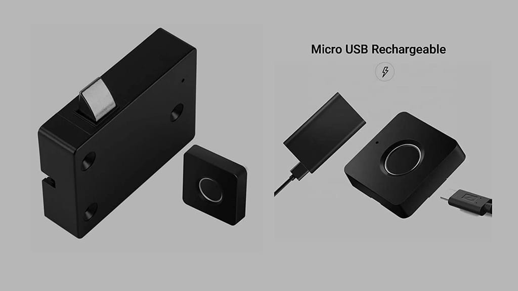 BioEnable L300 Fingerprint Cabinet Lock, Smart Biometric Cabinet Lock, Safety Electric Fingerprint Lock, Drawer Wardrobe Lock, Furniture Privacy Lock