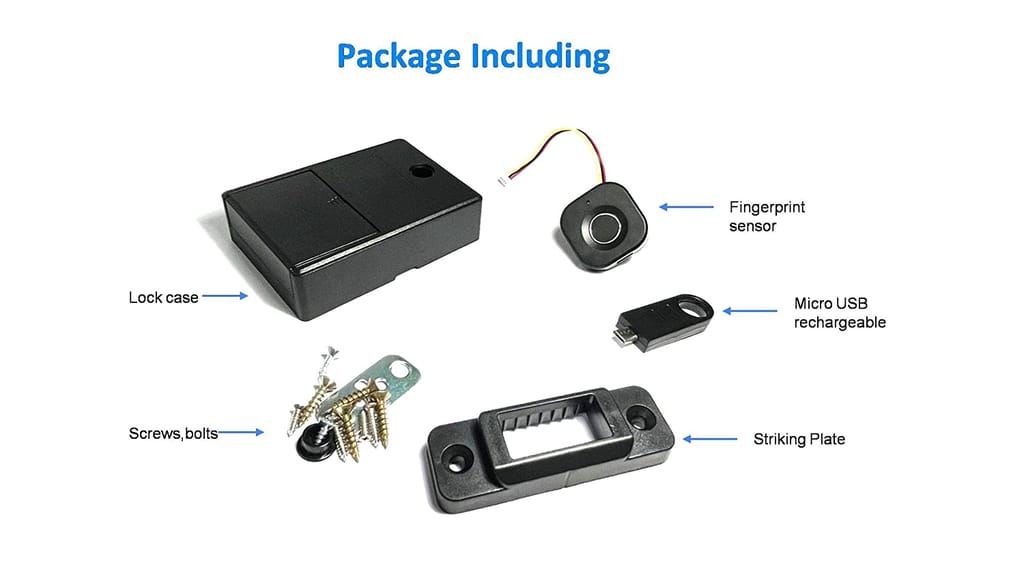 BioEnable L300 Fingerprint Cabinet Lock, Smart Biometric Cabinet Lock, Safety Electric Fingerprint Lock, Drawer Wardrobe Lock, Furniture Privacy Lock