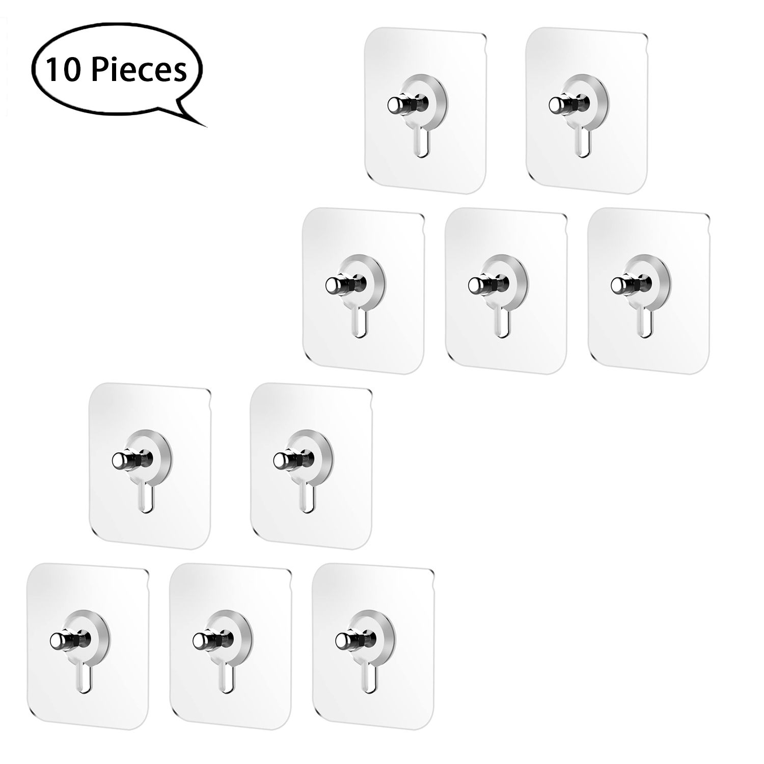ZURU BUNCH Adhesive Hooks, Detachable Self Adhesive Wall Screw Hooks, Punch-Free Wall-Mounted Screw Hook Hooks for Bathroom, Kitchen