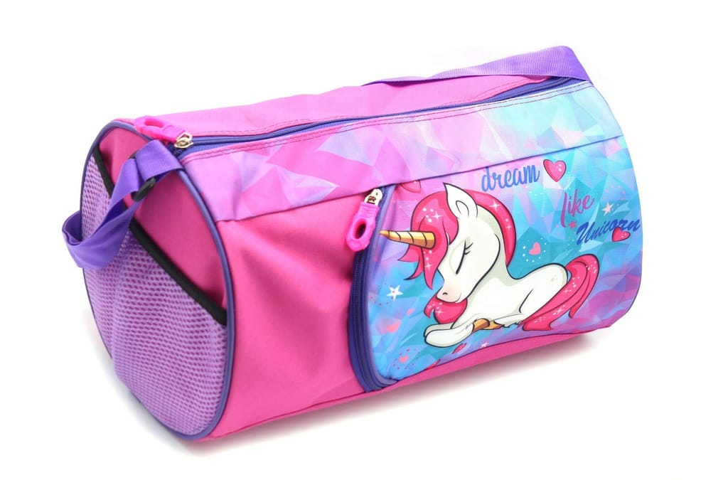 Weshopaholic Unicorn Travels Duffle Bags for Kids/Teenagers(Light-Pink)