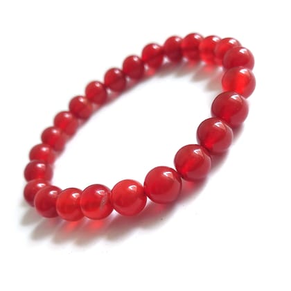 KITREE ENERGISED NATURAL RED AGATE CRYSTAL BRACELET FOR MENS AND WOMENS (COLOR RED)