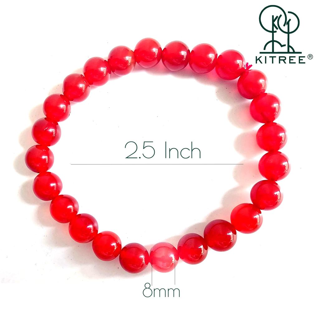 KITREE ENERGISED NATURAL RED AGATE CRYSTAL BRACELET FOR MENS AND WOMENS (COLOR RED)