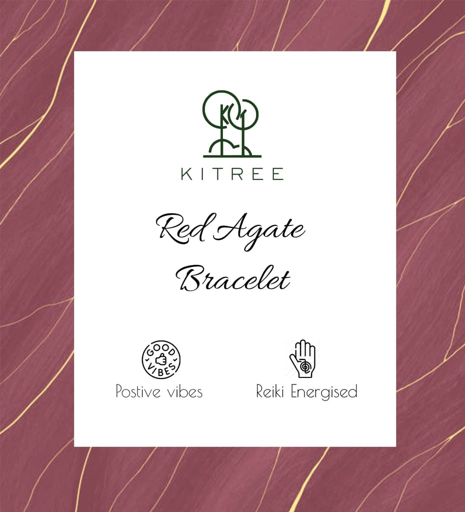 KITREE ENERGISED NATURAL RED AGATE CRYSTAL BRACELET FOR MENS AND WOMENS (COLOR RED)