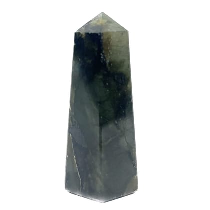 KITREE Natural Labradorite Crystals Wands Obelisk Tower. (Grey)
