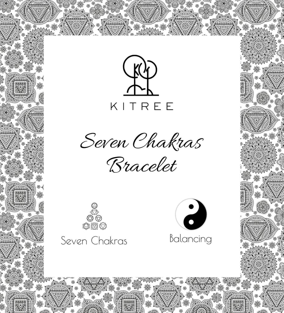 KITREE ENERGISED NATURAL SEVEN CHAKRAS CRYSTAL BRACELET WITH BUDDHA 8MM ROUND SHAPE FOR UNISEX (MULTI COLOR)