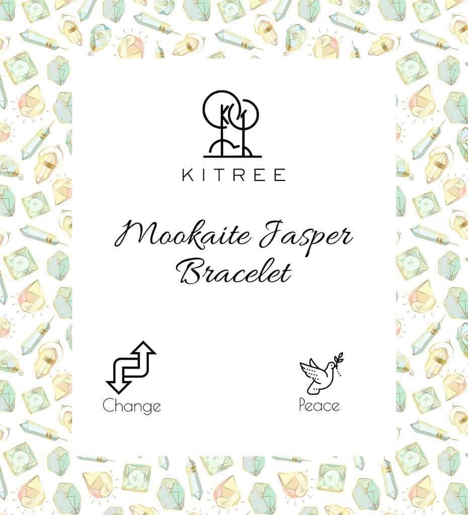 KITREE ENERGISED NATURAL MOOKITE JASPER CRYSTAL BRACELET 8MM ROUND FOR UNISEX (MULTI COLR)