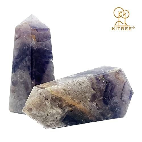 KITREE Energised Natural Lapis Lazuli Crystals Wands Obelisk Tower. (BLUE)