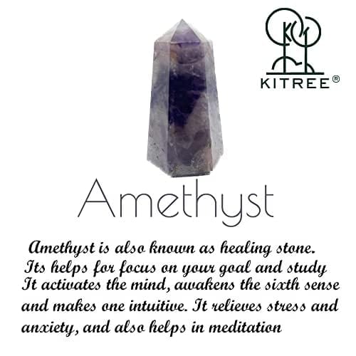 KITREE Energised Natural Lapis Lazuli Crystals Wands Obelisk Tower. (BLUE)