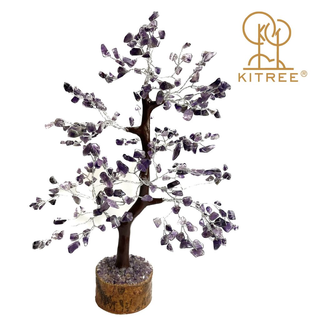 KITREE Natural Amethyst Crystal Stone Tree 300 Beads (Purple)